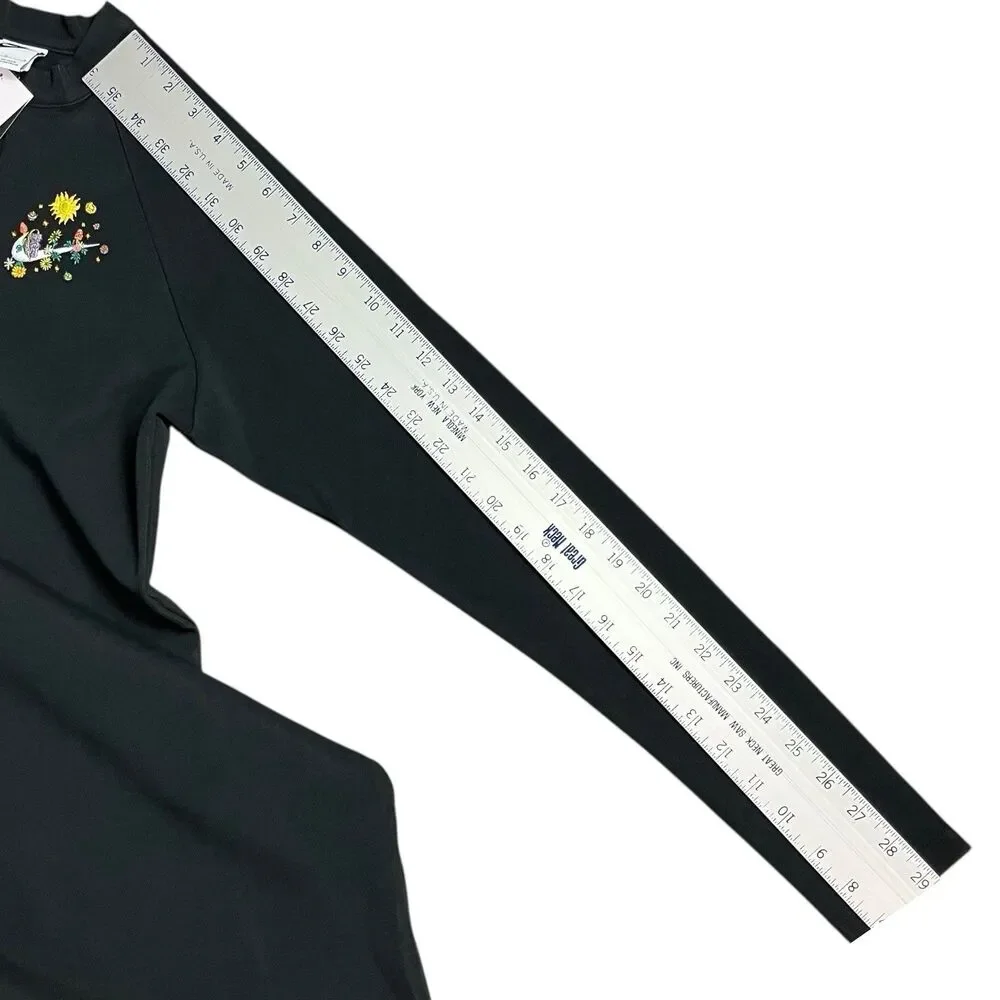 Nike Black Quarter Zip‎ Embroidered Graphic Y2K Athleisure Dress
